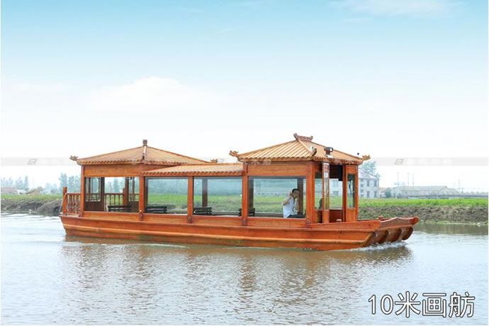 廠家直銷(xiāo)大型仿古電動(dòng)觀光游船 餐飲船 公園景區(qū)畫(huà)舫木船